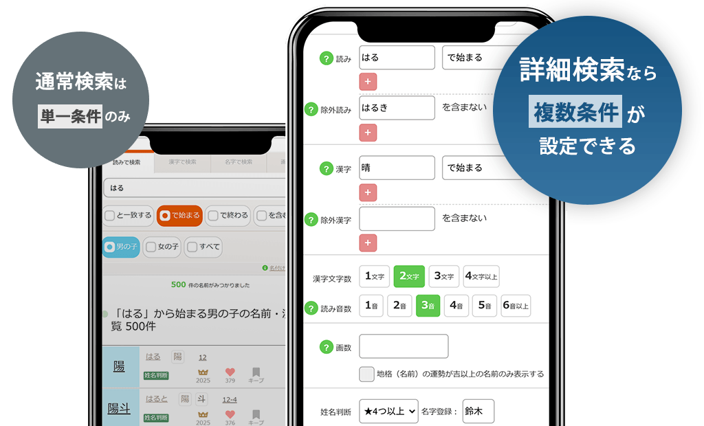 名前詳細検索 画面イメージ PC