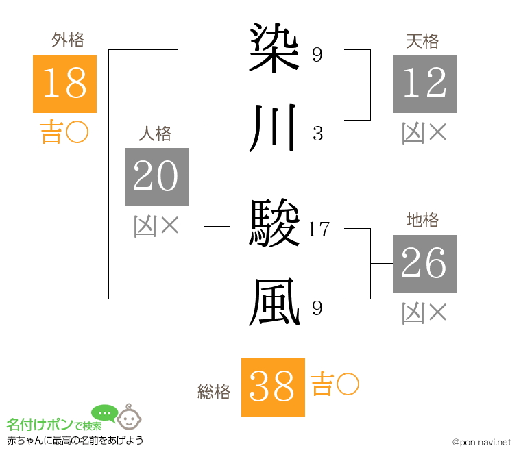 染川 駿風さんの姓名判断結果
