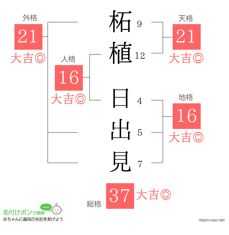 柘植 日出見さんの姓名判断結果