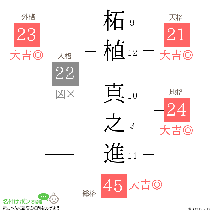 柘植 真之進さんの姓名判断結果