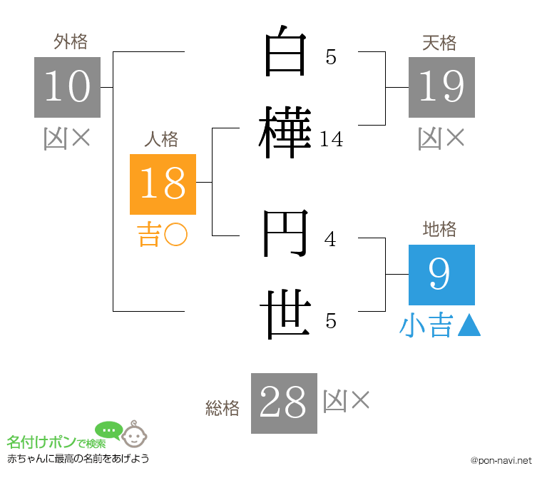白樺 円世さんの姓名判断結果