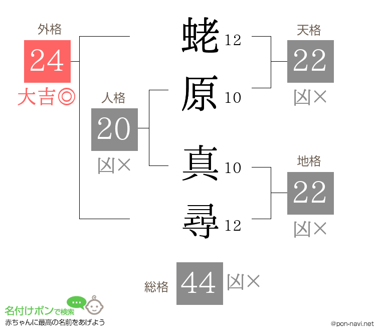 蛯原 真尋さんの姓名判断結果