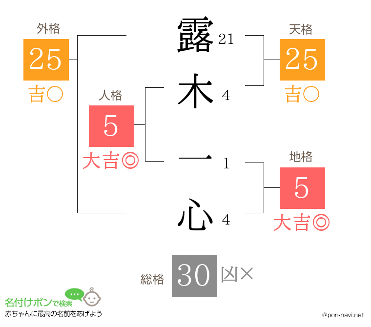露木 一心さんの姓名判断結果