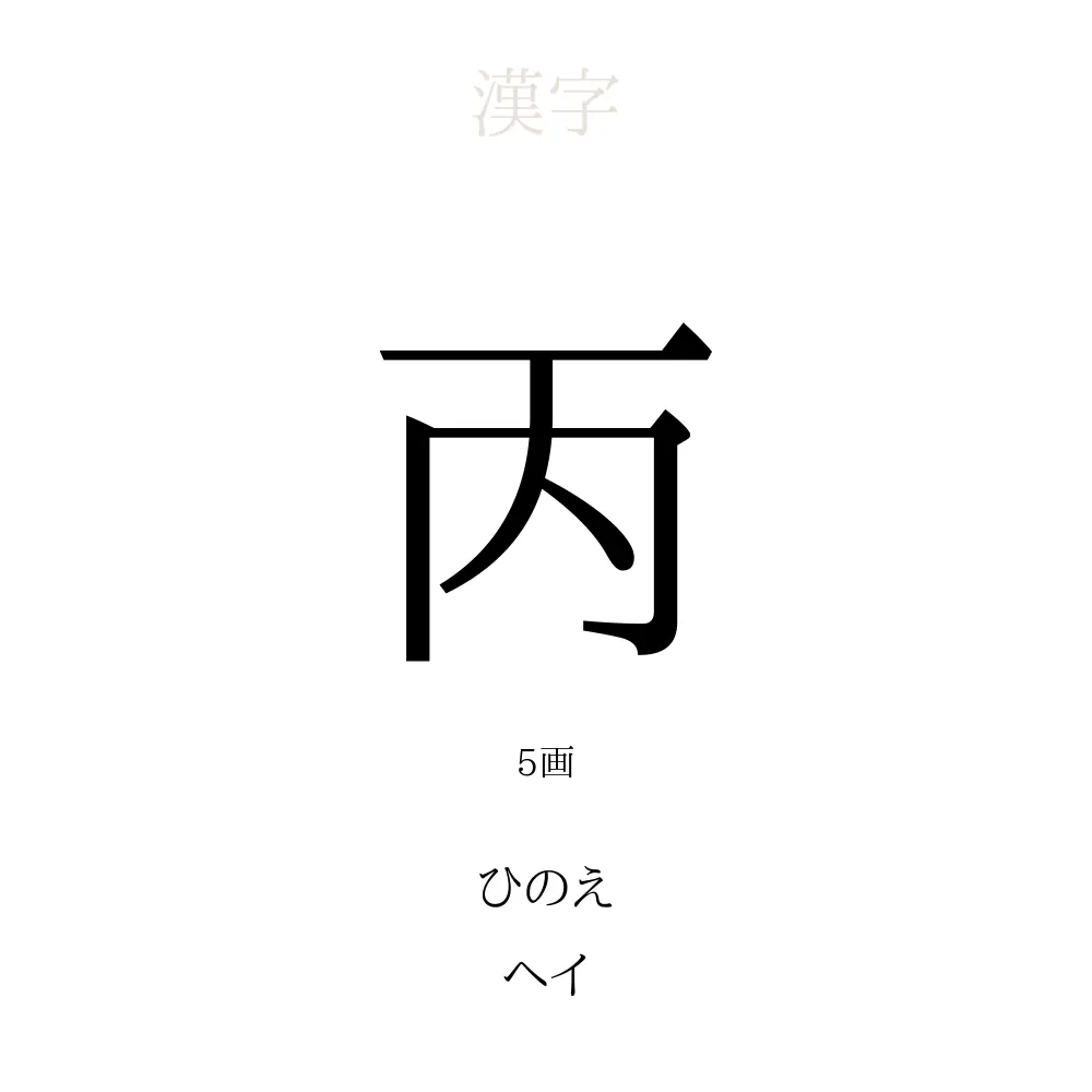 丙 の意味 読み方 画数 丙を使った名前一覧 人名漢字事典 名付けポン