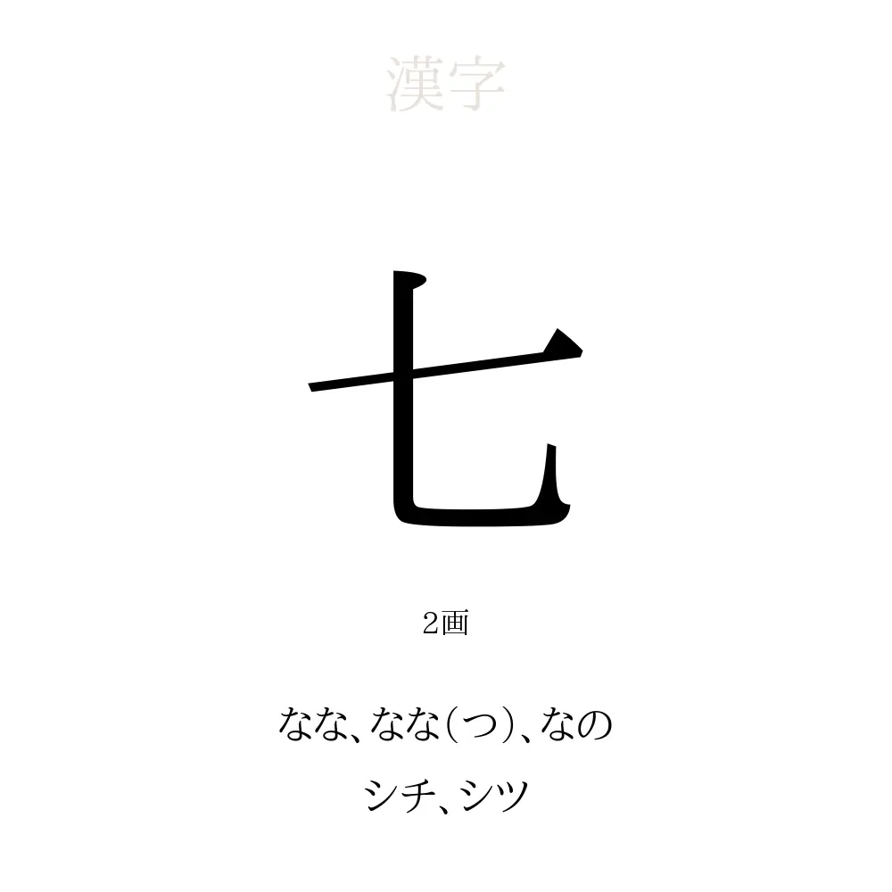 七」の意味、読み方、画数、名前に込める願い【人名漢字事典
