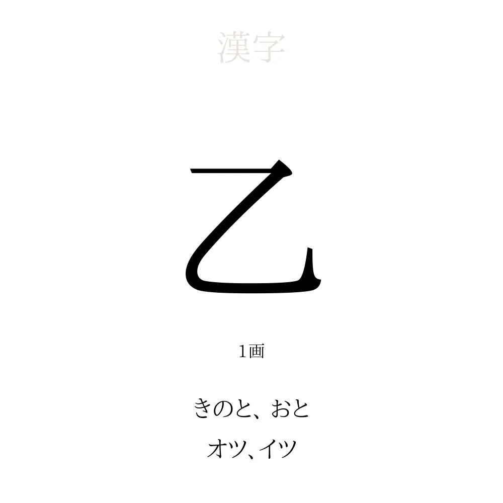 乙」の意味、読み方、画数、名前に込める願い【人名漢字事典 