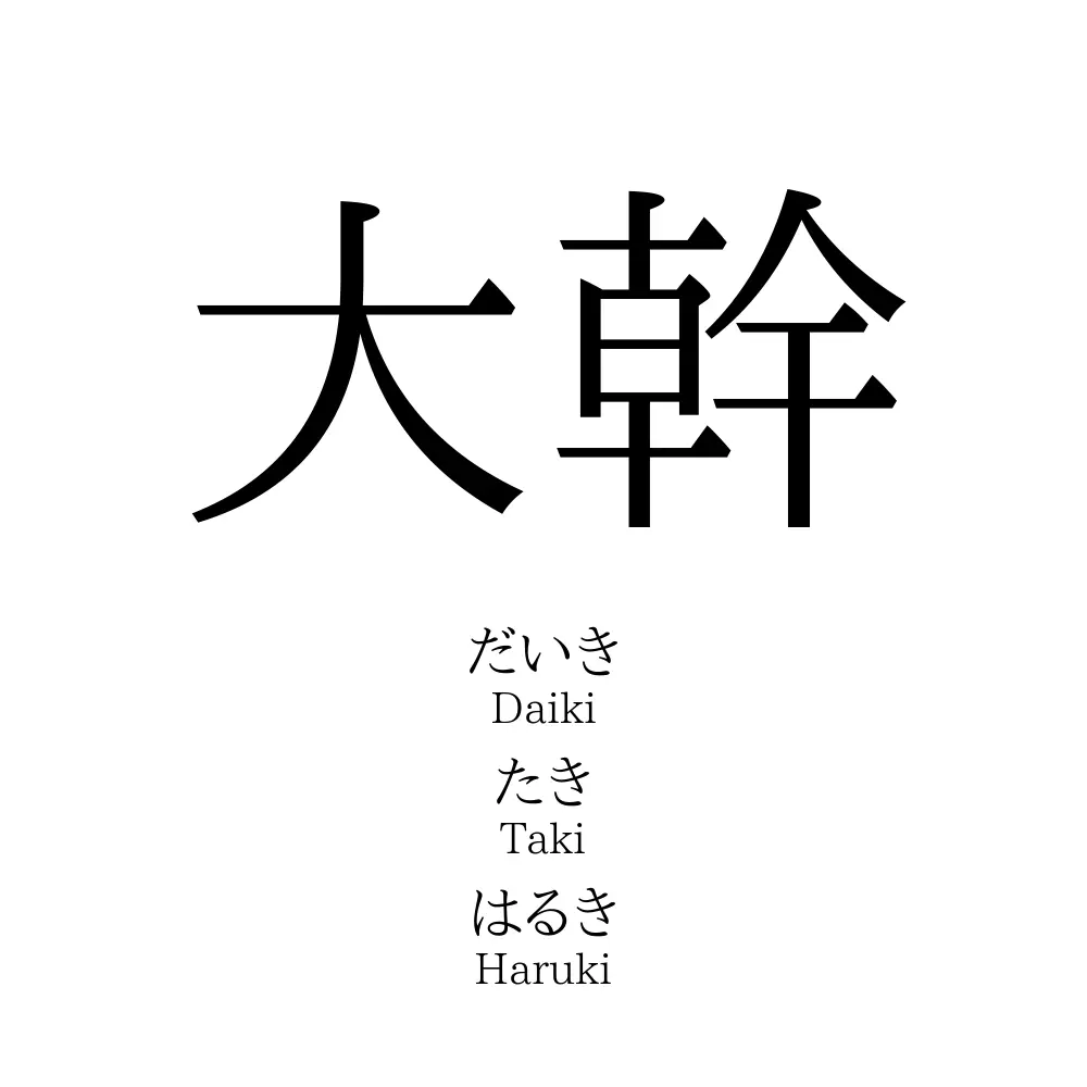 大幹 名前の意味 読み方 いいねの数は 名付けポン