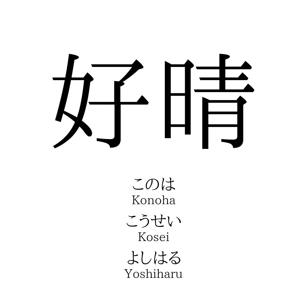 好晴 名前の意味 読み方 いいねの数は 名付けポン