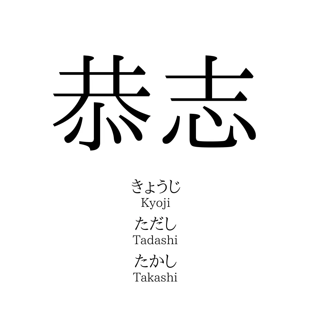 恭志 名前の意味 読み方 いいねの数は 名付けポン